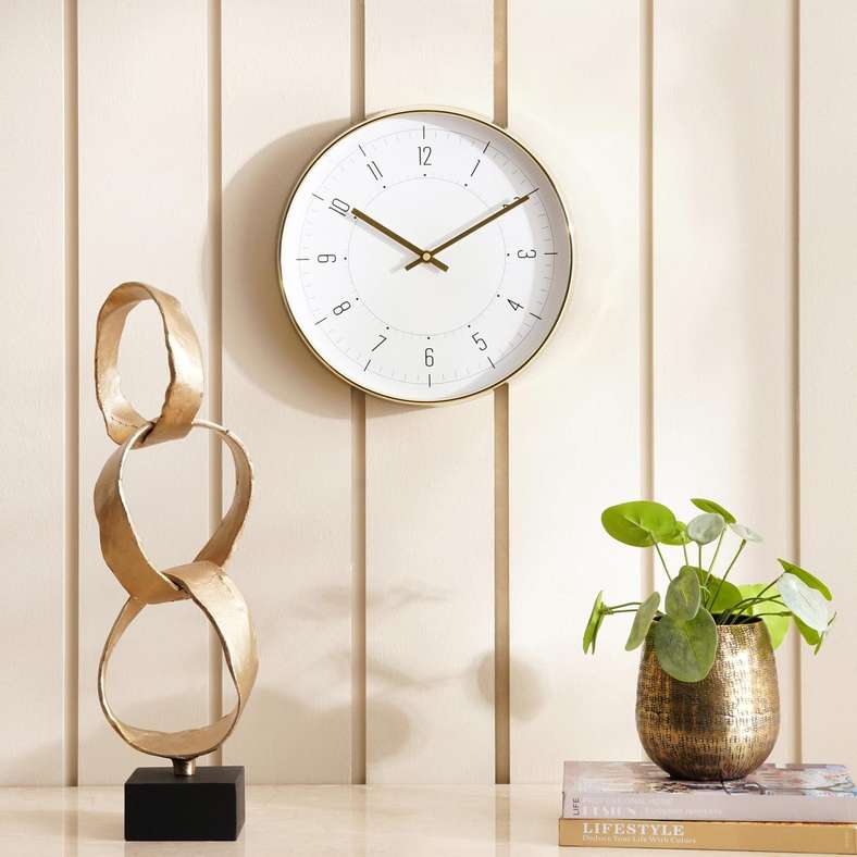 Pan Home Lily Wall Clock Dia 30cm - Gold - 195FBS9900107 - Image 1