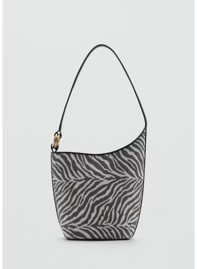 MANGO Casual Large Zebra-Print Bucket Bag  - Image 1
