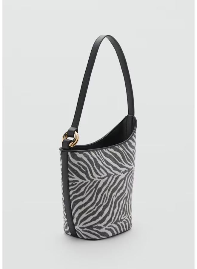 MANGO Casual Large Zebra-Print Bucket Bag  - Image 2