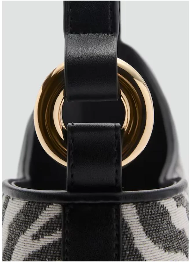 MANGO Casual Large Zebra-Print Bucket Bag