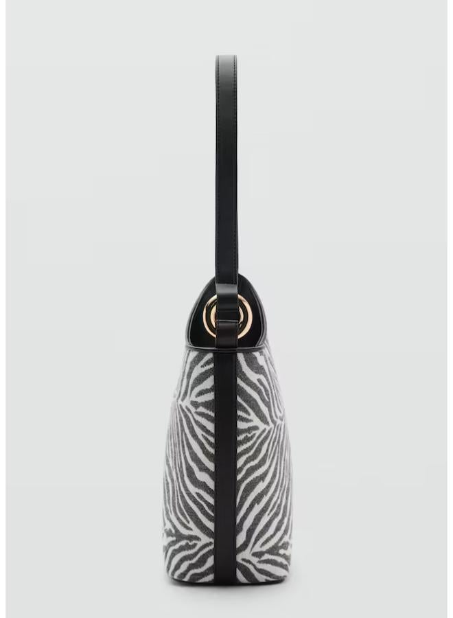 MANGO Casual Large Zebra-Print Bucket Bag  - Image 3