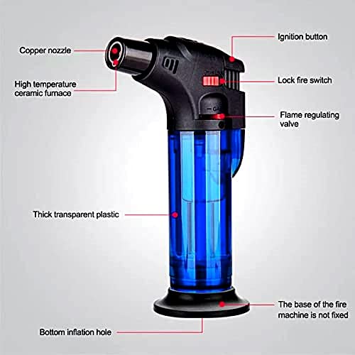 DEBIRE Jet Flame Gas Lighter for Kitchen | Windproof Lighter for Candles with Safety Lock, Gas Stove, Puja, BBQ | Built-in Safety Lock | Multicolor (Red/Black/Orange/Green/Blue) (Pack of 1) - Image 5