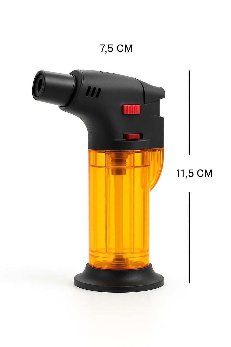 DEBIRE Jet Flame Gas Lighter for Kitchen | Windproof Lighter for Candles with Safety Lock, Gas Stove, Puja, BBQ | Built-in Safety Lock | Multicolor (Red/Black/Orange/Green/Blue) (Pack of 1) - Image 3