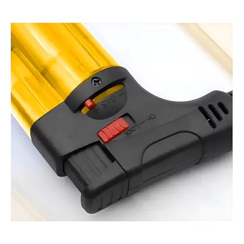 DEBIRE Jet Flame Gas Lighter for Kitchen | Windproof Lighter for Candles with Safety Lock, Gas Stove, Puja, BBQ | Built-in Safety Lock | Multicolor (Red/Black/Orange/Green/Blue) (Pack of 1) - Image 4