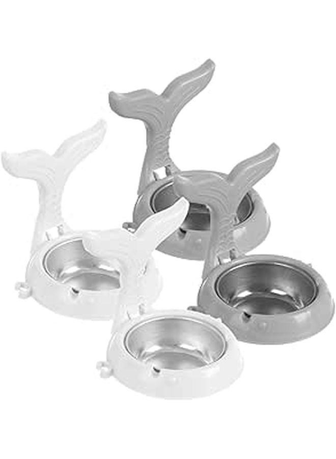 Foldable Stainless Steel Wall Mount Ashtray Holder Smokeless Windproof Ash Tray White Gray 4Pcs - Image 1