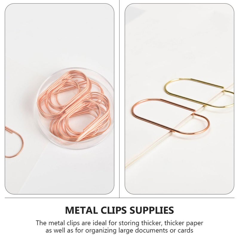 50mm Rose Gold Metal Paper Clips 20PCS Boxed Creative Shaped Office School Memo Holders - Image 4