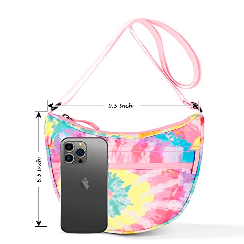 Choco Mocha Girls Purse, Kids Purse for Girls 4-6 6-8 8-10 10-12 Girl Pocketbooks Crossbody Purses with Matching Coin Wallet, Tie Dye Rainbow - Image 4