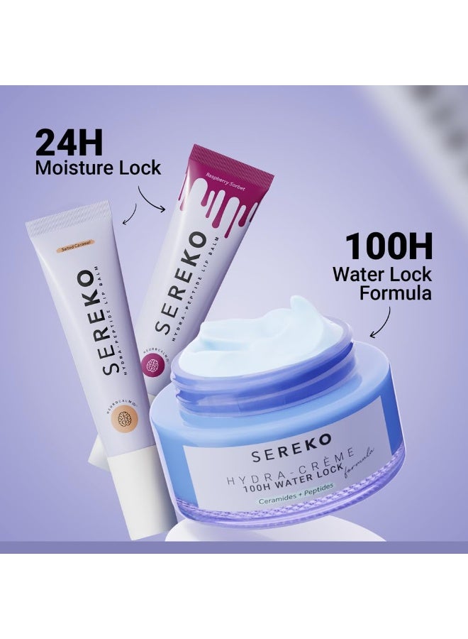 Sereko Ceramide Peptide Plumping Trio, Hydra IOOH Moisturiser 50ML + Hydra Peptide Lip Balm Salted Caramel - Non Tinted 8g + Hydra Peptide LipBalm Raspberry Sorbet- Tinted 8g - Image 3