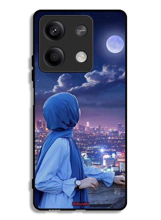Tolwak Xiaomi Redmi Note 13 Protective Case Cover Looking At Moon Hijab Girl - Image 1