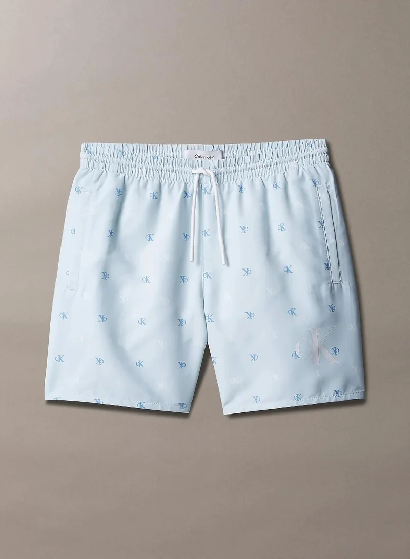 Calvin Klein Mid Length Print Swim Shorts