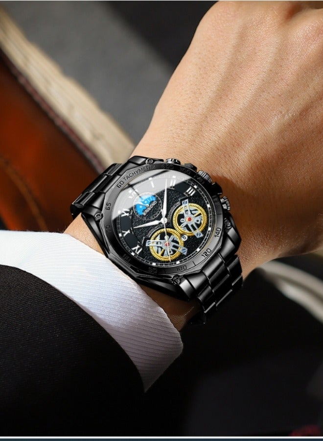 بينبوند ساعات للرجال ووتش الفاخرة الفولاذ المقاوم للصدأ الكوارتز للماء ووتش - Image 3