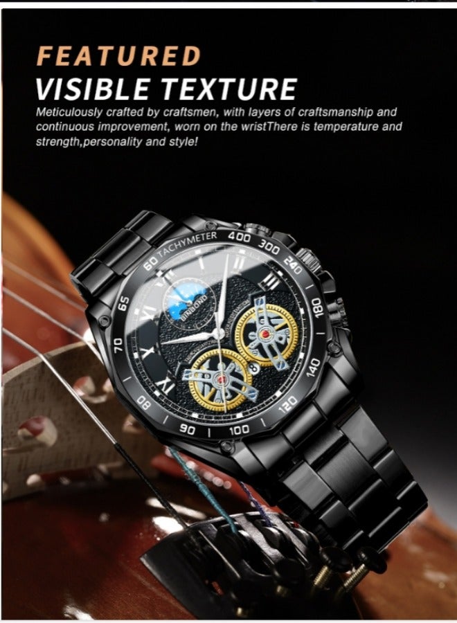 بينبوند ساعات للرجال ووتش الفاخرة الفولاذ المقاوم للصدأ الكوارتز للماء ووتش - Image 1