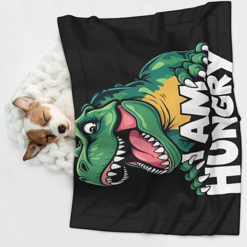 Hungry Tyrannosaurus Print Dog Blanket Super Soft Pet Blanket (sizename) Velvet Double Sided Blankets Protection Couch for Dog Puppy Cat - Image 2