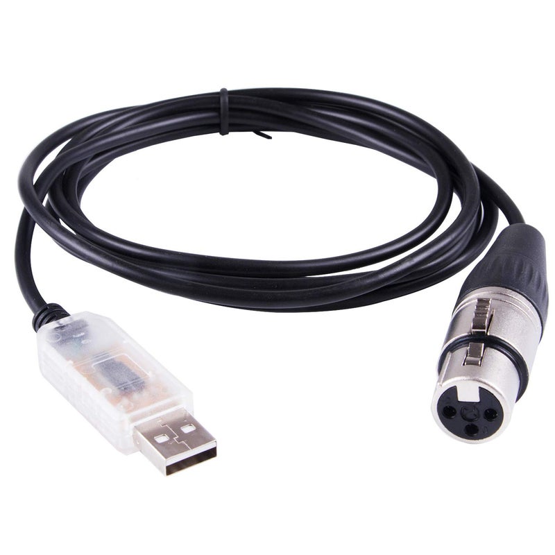 Yongsheng USB to DMX512 3PIN XLR Interface Adapter/dongle Computer PC Stage Light Controller Dimmer USB to DMX RS485 Serial Converter Cable (Length:16ft) - Image 2