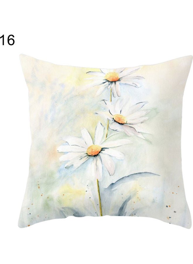 نيبمينينت غطاء وسادة قابل للغسل بطبعة زهور أبيض/أصفر - Image 1