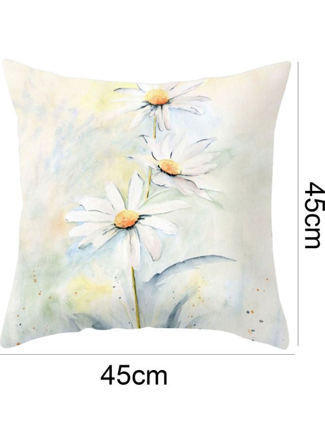 نيبمينينت غطاء وسادة قابل للغسل بطبعة زهور أبيض/أصفر - Image 2