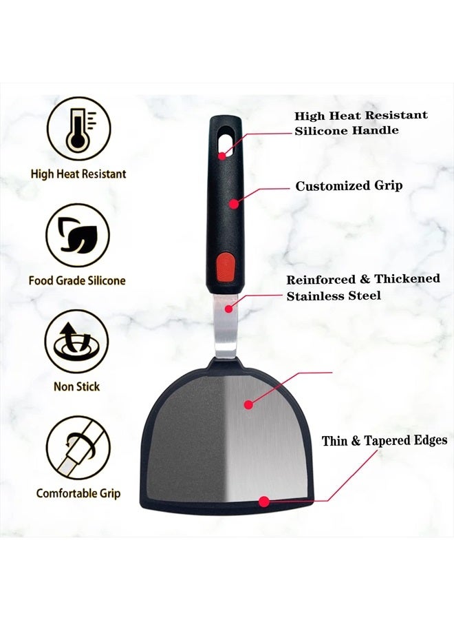Contiup Silicone Fish Spatula Turner Half-Round Dense Spatula Omelette Pancake Spatulas for Nonstick Cookware Egg Spatula 600°F Heat-Resistant - Image 3