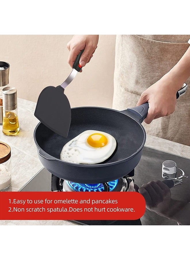 Contiup Silicone Fish Spatula Turner Half-Round Dense Spatula Omelette Pancake Spatulas for Nonstick Cookware Egg Spatula 600°F Heat-Resistant - Image 5