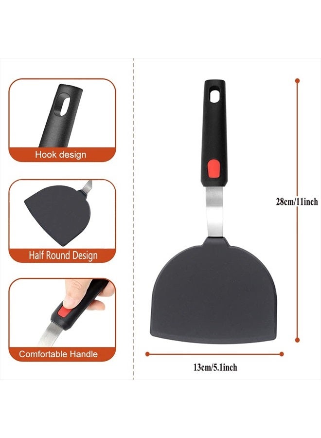 Contiup Silicone Fish Spatula Turner Half-Round Dense Spatula Omelette Pancake Spatulas for Nonstick Cookware Egg Spatula 600°F Heat-Resistant - Image 2