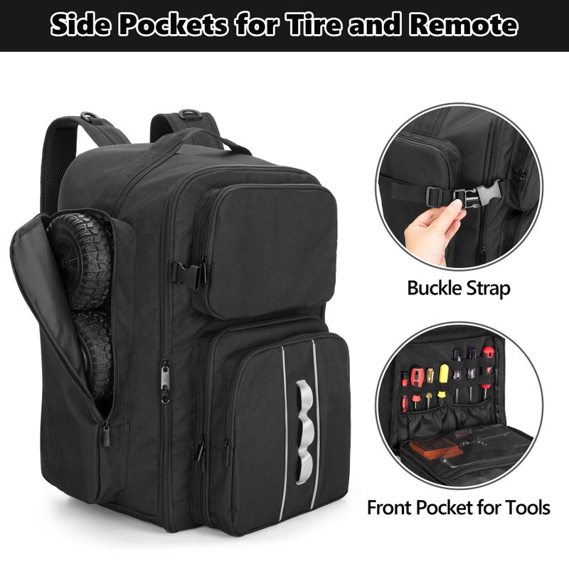 GOBUROS RC Backpack for 1/10 Car, RC Storage Bag with Multi Pockets for Tools and Other Accessories, Easy Carrying with Adjustable Shoulder Strap (Patent Design) - Image 3