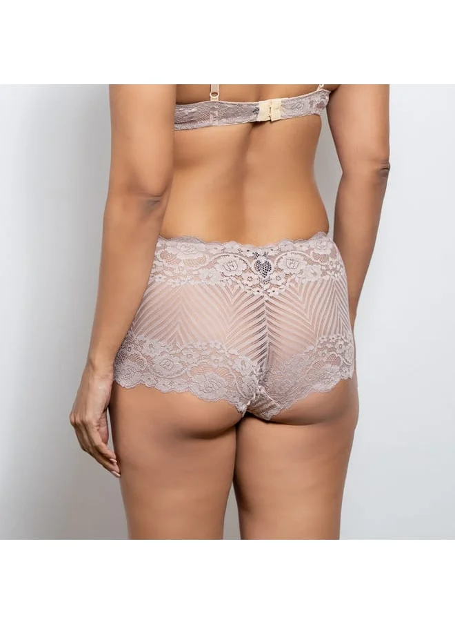 Aadaraya Aadaraya Lace Detail Boyshort Briefs