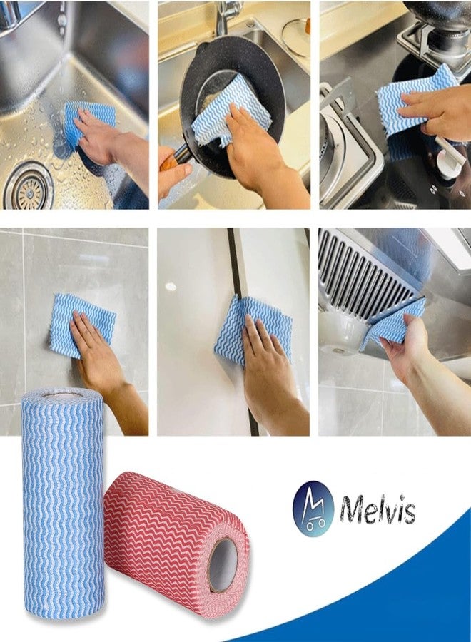 MELVIS EcoWipe: Pack of 2 Rolls, 80 Pulls Each - Reusable Non-Woven Kitchen Towels - Sustainable Cleaning Solution for Spills, Dishes, and Surfaces - Reduce Waste & Enhance Kitchen Hygiene - Image 2