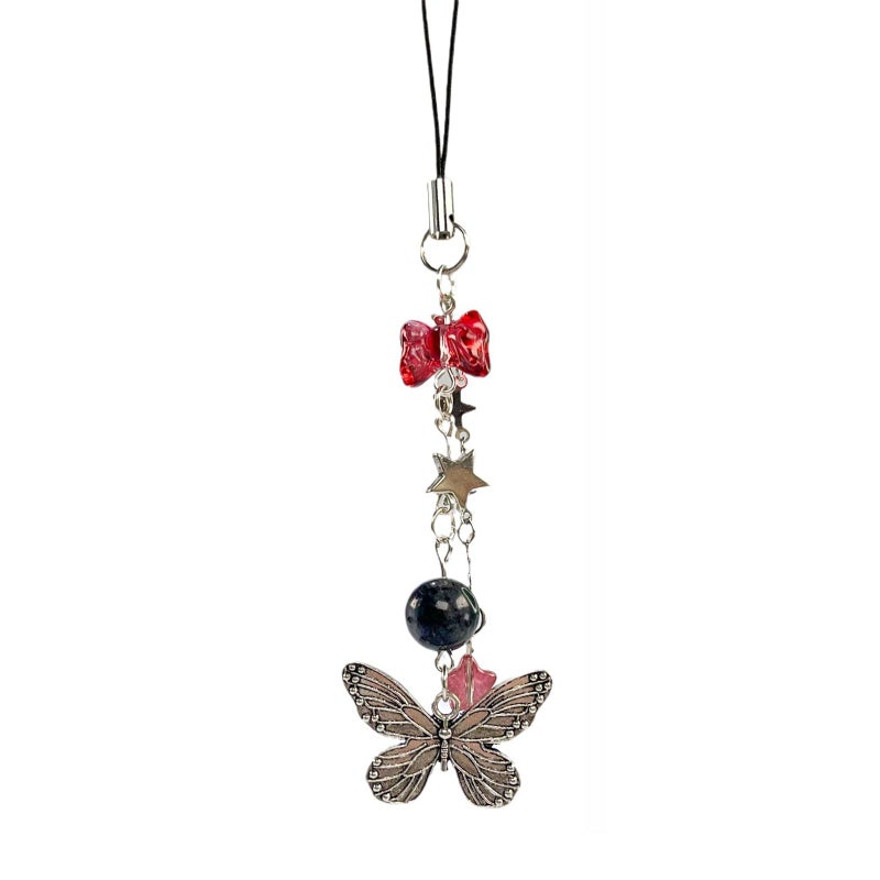 cioatu Homvog 14PCS Cute Phone Charms Aesthetic Y2K Cell Phone Charms Strap Strawberry Butterfly Star PhoneCharm Y2K Accessories for Bag Keychain Airpods Camera Pendants Decor 1x Butterfly Pendant - Image 2
