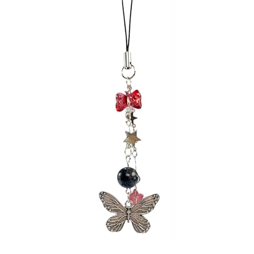 cioatu Homvog 14PCS Cute Phone Charms Aesthetic Y2K Cell Phone Charms Strap Strawberry Butterfly Star PhoneCharm Y2K Accessories for Bag Keychain Airpods Camera Pendants Decor 1x Butterfly Pendant - Image 1