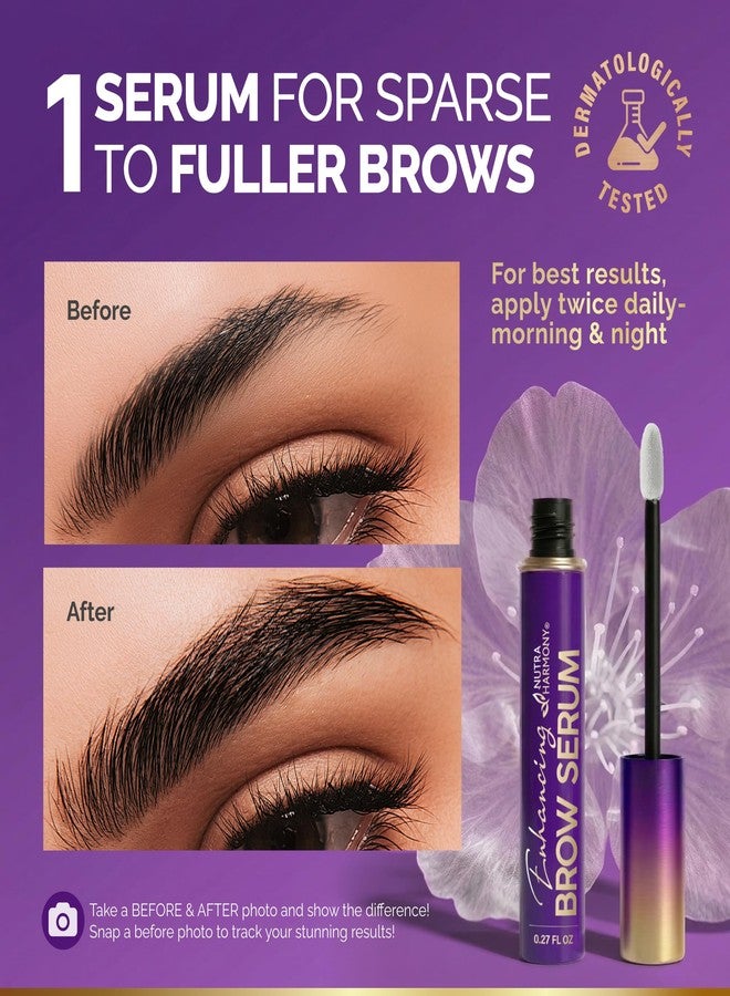 NUTRAHARMONY Eyebrow Growth Serum – Peptide Brow Serum for Fuller, Thicker Looking Brows – Biotin & Hyaluronic Acid Conditioning Formula for Sparse, Thin & Patchy Brows, Lightweight Advanced Brow Care, 0.27 fl oz - Image 2
