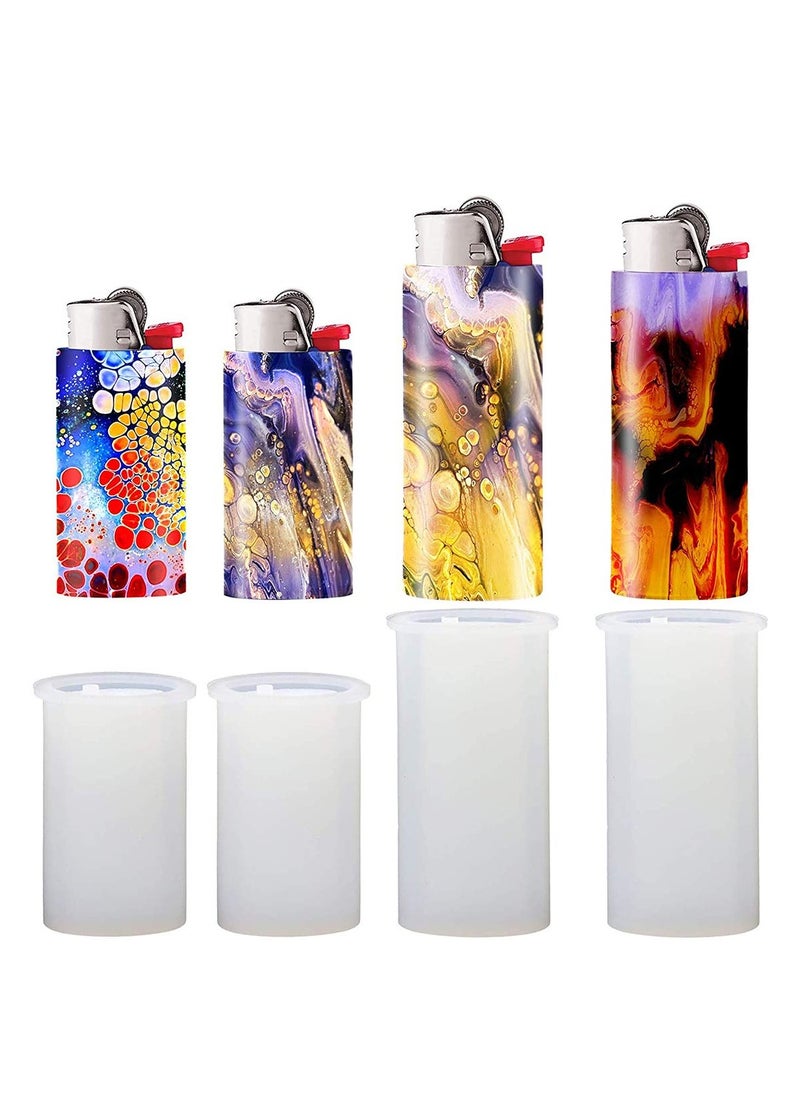 SYOSI Silicone Mold Lighter Protective Lighter Case Resin Molds Cover Holder for Epoxy Resin Jewelry Casting Molds for J5/J3 Accessories DIY Crafts Making Resin Case Mold 4 Pcs  - Image 1