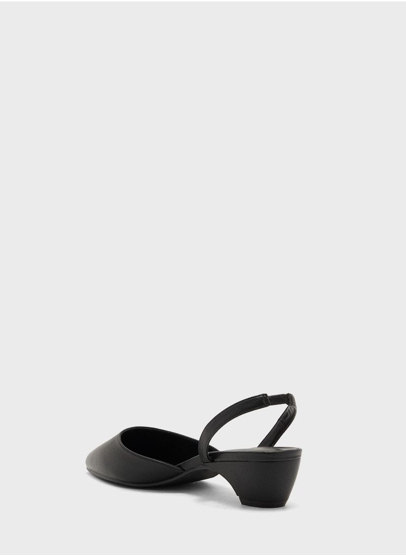 Pointed Toe Low Heel Pumps
