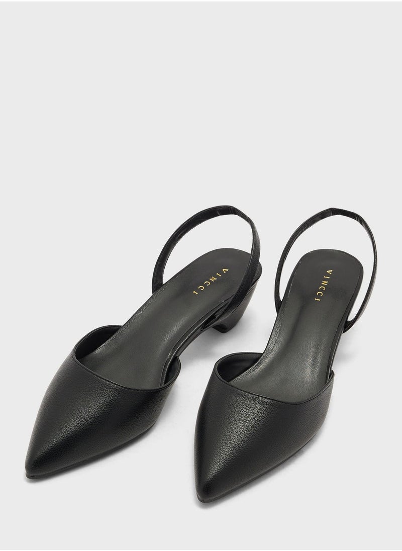 Pointed Toe Low Heel Pumps