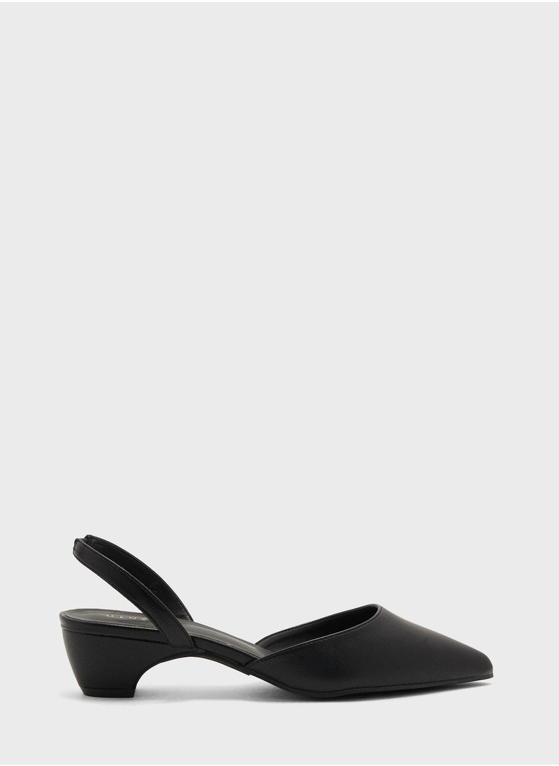 Pointed Toe Low Heel Pumps