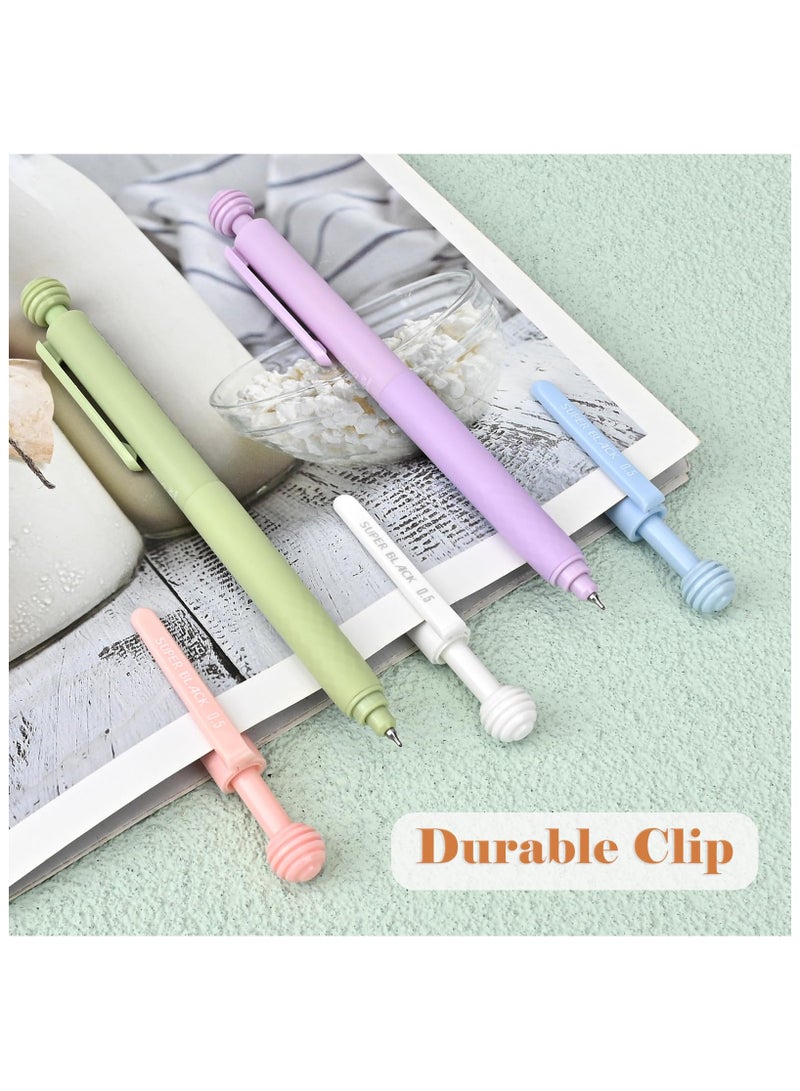 SYOSI 10Pcs Retractable Gel Pens, Black Ink Fine Point 0.5mm CS Tip, Quick Dry No Smear & Smudge, Pen Smooth Writing Comfortable to Use for School Supplies Journaling Sketching  Marking Stationery (Morandi) - Image 3