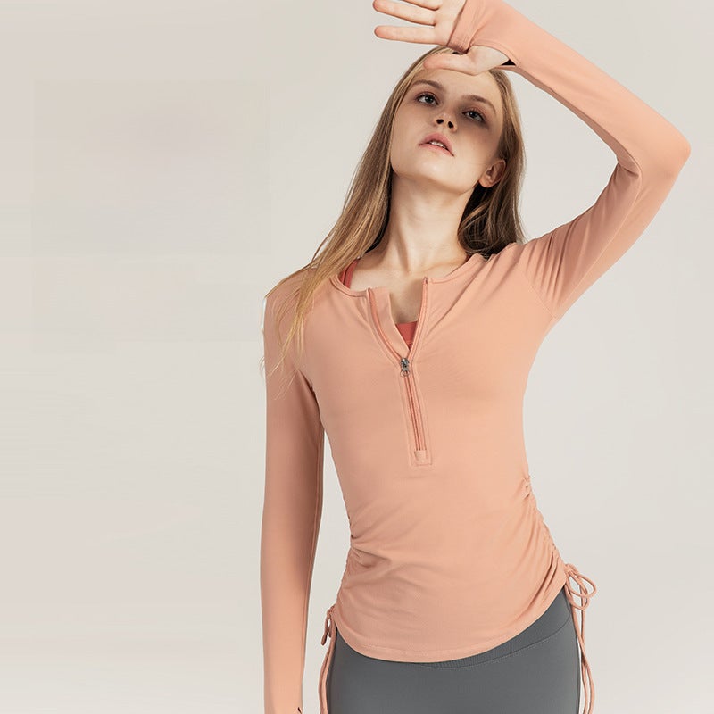 Generic New Womens Slim Fit Yoga Jacket Breathable Running Top Secluded Black  - Image 3