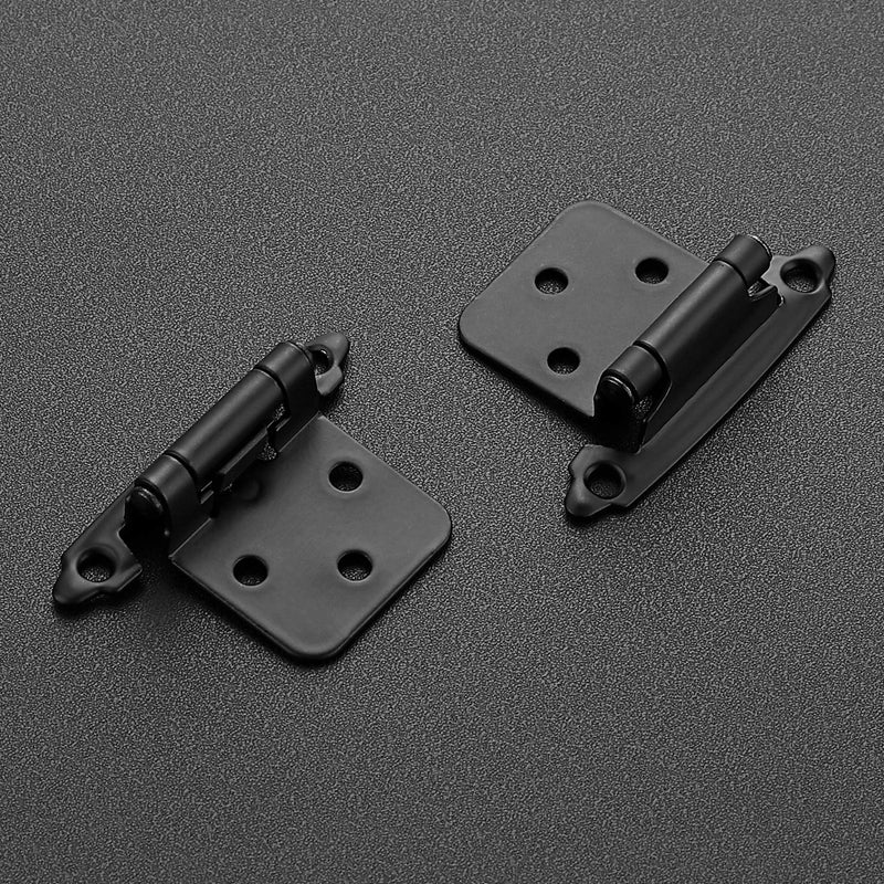 Ravinte 50 Pack 25 Pairs 1/2" Overlay Cabinet Door Hinges Kitchen Black Semi-Concealed Hinges Face Mount Self-Closing Cabinet Hardware with Bumpers & Screwdriver - Image 2