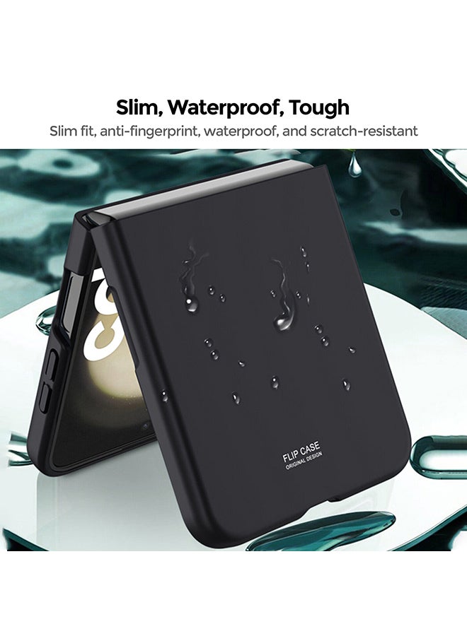 O Ozone Case For Samsung Galaxy Z Flip 5 Cover, Sensory Frosted Hard Shell PC Lightweight Protective Phone Cover for Z Flip5 5G - Black - Image 5