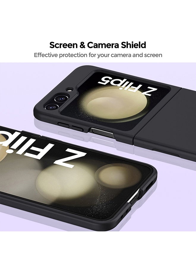 O Ozone Case For Samsung Galaxy Z Flip 5 Cover, Sensory Frosted Hard Shell PC Lightweight Protective Phone Cover for Z Flip5 5G - Black - Image 4