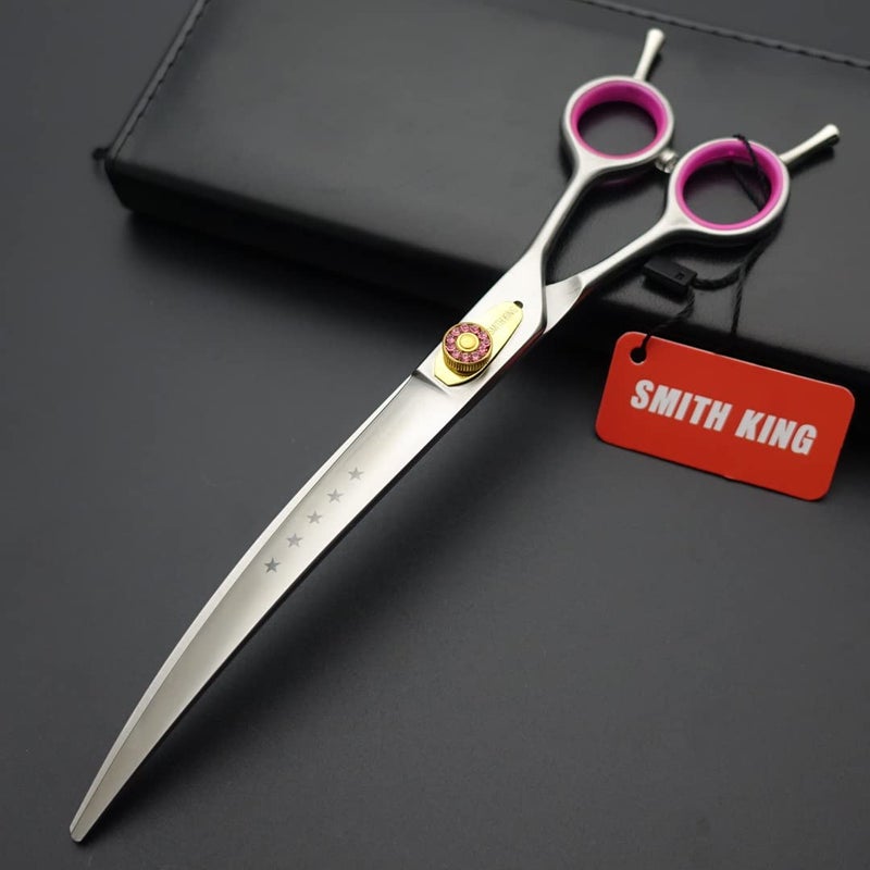 Smithking Professional Dog Grooming Shears Set Dogs Straight & thinning & Curved scissors & chunkers Scissorswith comb in 1 Set for Right-handed & Left-handed (8.0 Silvery right-handed) - Image 4