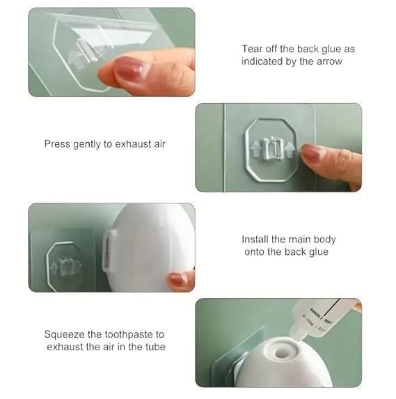 CLOUDTAB Automatic Toothpaste Dispenser Wall-Mounted & Organizer Hands-Free Toothpaste Squeezer for Kids & Adults, Waterproof Bathroom Accessory with Cute Q-Shape Design [Multicolor] - Image 5