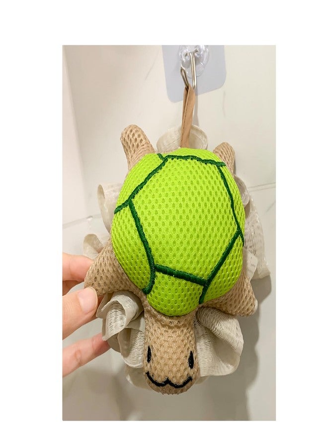 Ralcosuss Cute Unicorn Kids Bath Loofahs Balls for Baby Girls Boys Mesh Shower Ball Pouf Exfoliating Bath Sponge Body Cleaner Bath Accessories (Green Tortoise) - Image 4