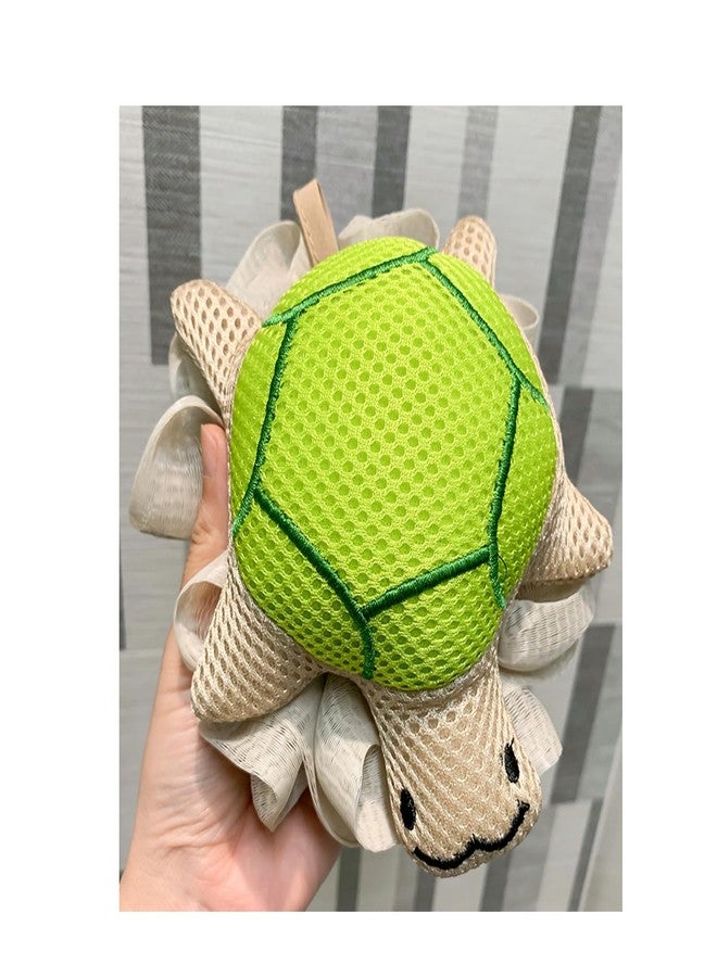Ralcosuss Cute Unicorn Kids Bath Loofahs Balls for Baby Girls Boys Mesh Shower Ball Pouf Exfoliating Bath Sponge Body Cleaner Bath Accessories (Green Tortoise) - Image 2