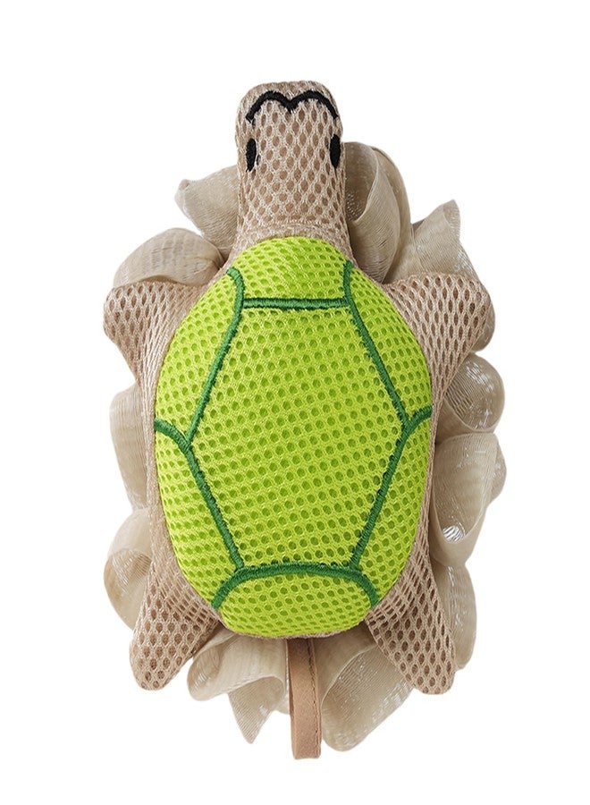 Ralcosuss Cute Unicorn Kids Bath Loofahs Balls for Baby Girls Boys Mesh Shower Ball Pouf Exfoliating Bath Sponge Body Cleaner Bath Accessories (Green Tortoise) - Image 1