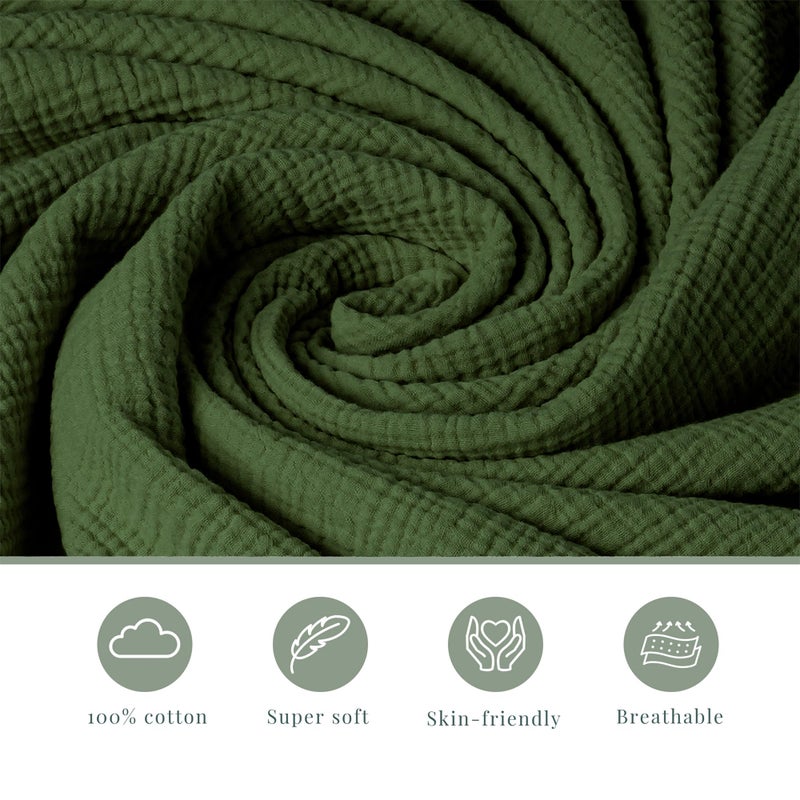 Coreeky 3 Pack Muslin Changing Pad Covers for Girl, Boy, 100% Soft Cotton Changing Table Cover, Breathable Baby Nursery Diaper Chang Pad Sheets (Leaf) - Image 3