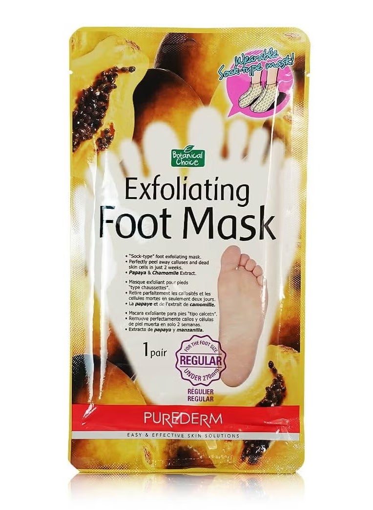 Purederm Korean Exfoliating Foot Mask Botanical Choice – Peeling Sock for Dead Skin Removal, Papaya & Chamomile Extract – 1 Pair - Image 2