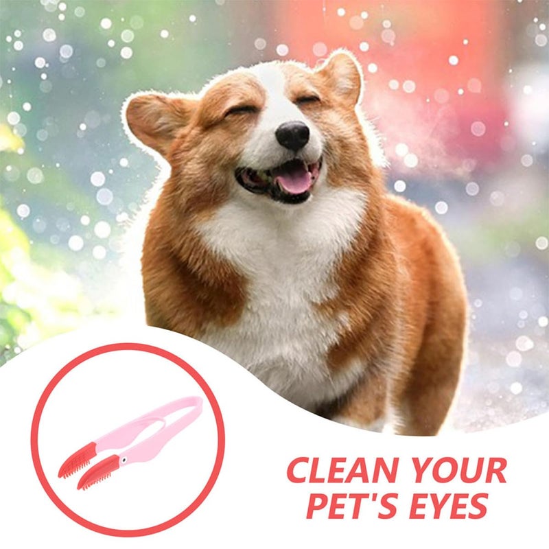 Pet Eye Cleaning Brush Set Soft Bristles For Tear Stain Removal Cat And Dog Grooming Tool Blue Pink - Image 4