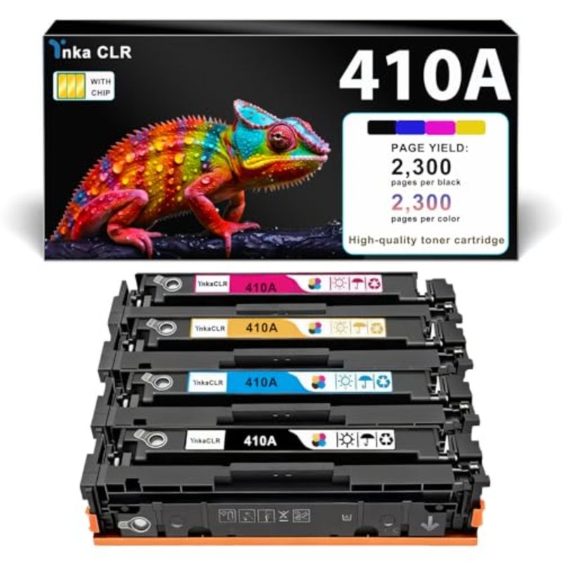 410A for HP 410A 410X CF410A CF411A CF412A CF413A Compatible with HP Color LaserJet Pro MFP M377dw M477fdn M477fdw M477fnw M452dn M452dw M452nw Printer4PK - Image 1