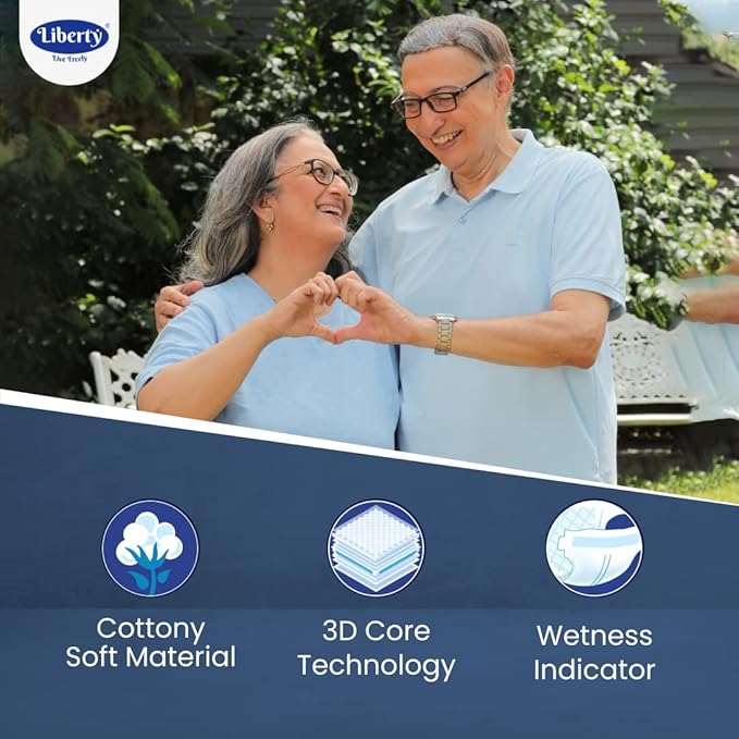 Liberty حفاضات ليبرتي للبالغين، نمط الشريط، حجم متوسط (م)، 10 قطع، مقاس الخصر (76-101 سم | 30-40 بوصة)، للجنسين، امتصاص عالي، مانعة للتسرب، مؤشر الرطوبة، عبوة من 1 - Image 3
