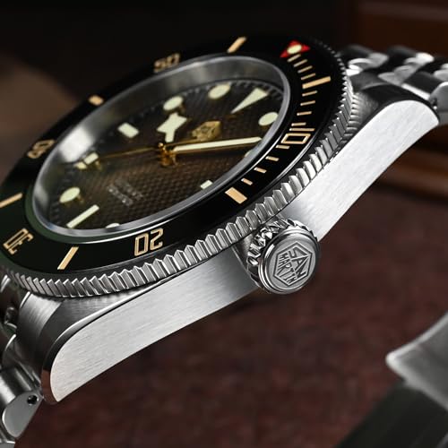 TACTICAL FROG San Martin SN0128 BB58 Automatic Watch 40mm Sapphire Crystal Dive Watches for Men 316L Stainless Steel 200M Water Resistant, Brown Dial - Image 4