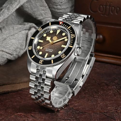 TACTICAL FROG San Martin SN0128 BB58 Automatic Watch 40mm Sapphire Crystal Dive Watches for Men 316L Stainless Steel 200M Water Resistant, Brown Dial - Image 2